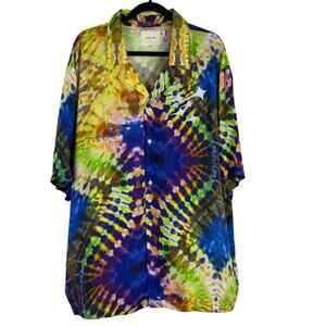 Strivers‎ Row Purple Magic Camp Shirt Short Sleeve Button Down Size 2XL